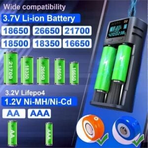 I-Gen Lii-400 2li Li-ion & Ni-Mh Akıllı Pil Şarj Cihazı Type-C Girişli LCD Ekranlı