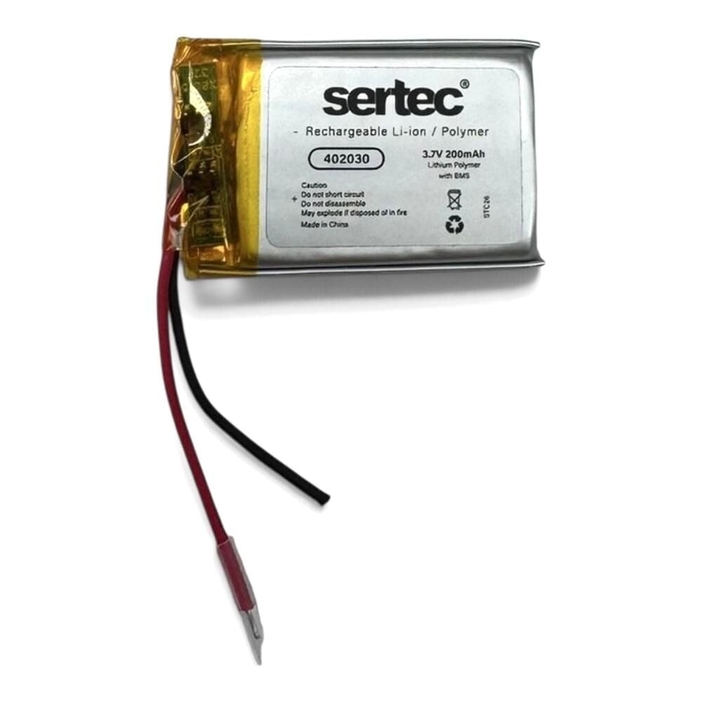 Sertec 402030 3.7V 200mAh Lithium Polymer Pil - BMS Devreli