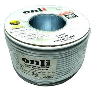 Onli RG6U6 Beyaz Anten Kablosu 100Metre 80Tel Yerli Üretim