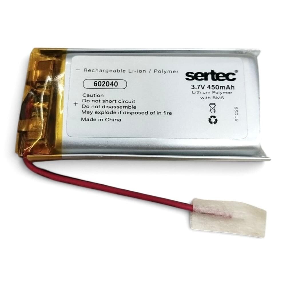 Sertec 602040 3.7V 450mAh Lithium Polymer Pil - BMS Devreli
