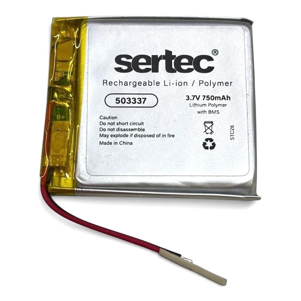 Sertec 503337 3.7V 750mAh Lithium Polymer Pil - BMS Devreli