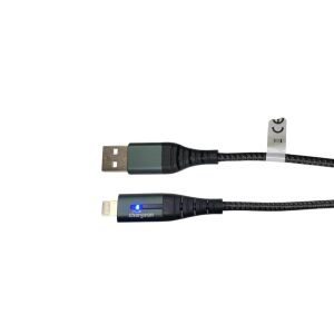 Chargeon CH-71 Lightning USB Örgülü Işıklı 12W Hızlı Şarj Kablosu 1.2mt