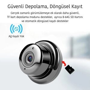 Powermaster PM-4792 V380 32GB SD Kartlı Gece Görüşlü Mikrofonlu 1080P Mini Wifi IP Kamera