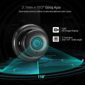 Powermaster PM-4792 V380 32GB SD Kartlı Gece Görüşlü Mikrofonlu 1080P Mini Wifi IP Kamera
