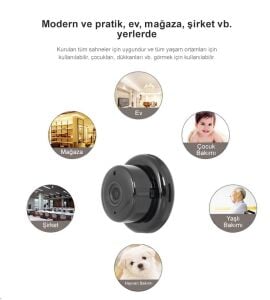 Powermaster PM-4792 V380 32GB SD Kartlı Gece Görüşlü Mikrofonlu 1080P Mini Wifi IP Kamera