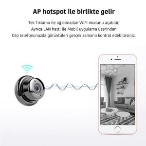 Powermaster PM-4792 V380 32GB SD Kartlı Gece Görüşlü Mikrofonlu 1080P Mini Wifi IP Kamera