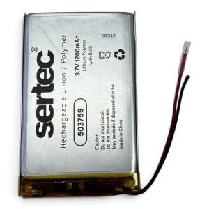 Sertec 503759 3.7V 1200mAh Lithium Polymer Pil - BMS Devreli