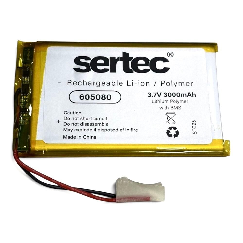 Sertec 605080 3.7V 3000mAh Lithium Polymer Pil - BMS Devreli