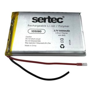 Sertec 105080 3.7V 5000mAh Lithium Polymer Pil - BMS Devreli