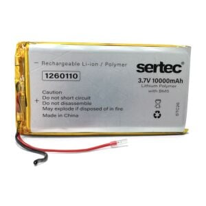 Sertec 1260110 3.7V 10000mAh Lithium Polymer Pil - BMS Devreli