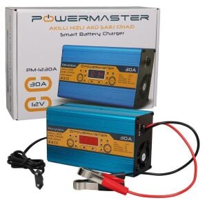 Powermaster 12Volt Max 30Amper Kuru-Asit-Jel Akü Şarj Cihazı PM-1230A