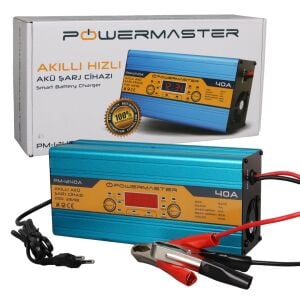 Powermaster Dc-1240A 12Volt Max 40Amper Kuru-Asit-Jel Akü Şarj Cihazı