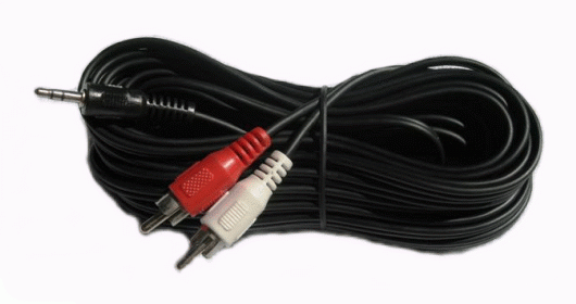 2RCA Erkek - 3,5mm Stereo Erkek Ses Kablosu 20 Metre