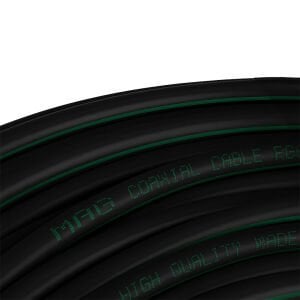 Mag RG6U6 Cu Siyah-Yeşil Çizgili Bakır Anten Kablosu 100Metre 80Tel