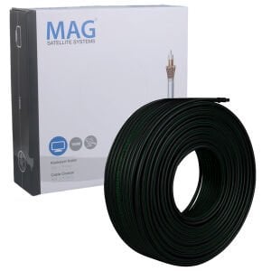 Mag RG6U6 Cu Siyah-Yeşil Çizgili Bakır Anten Kablosu 100Metre 80Tel