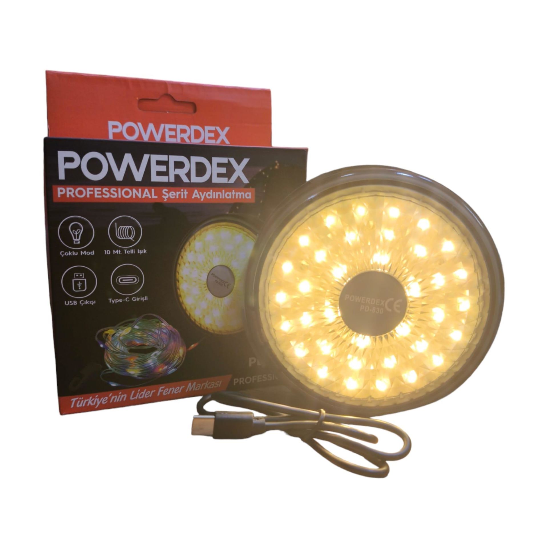 Powerdex PD-830 10Metre RGB Telli Işıklı Type-C Girişli Şerit Aydınlatma