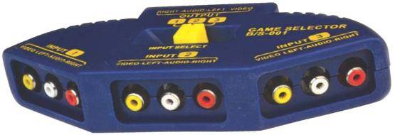 3 RCA Giriş - 1 RCA Çıkış Audio-Video Adaptör