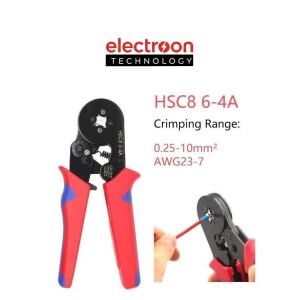 electroon HSC8 6-4A Terminal Sıkma Pensesi +1200Parça Kablo Pabucu Set