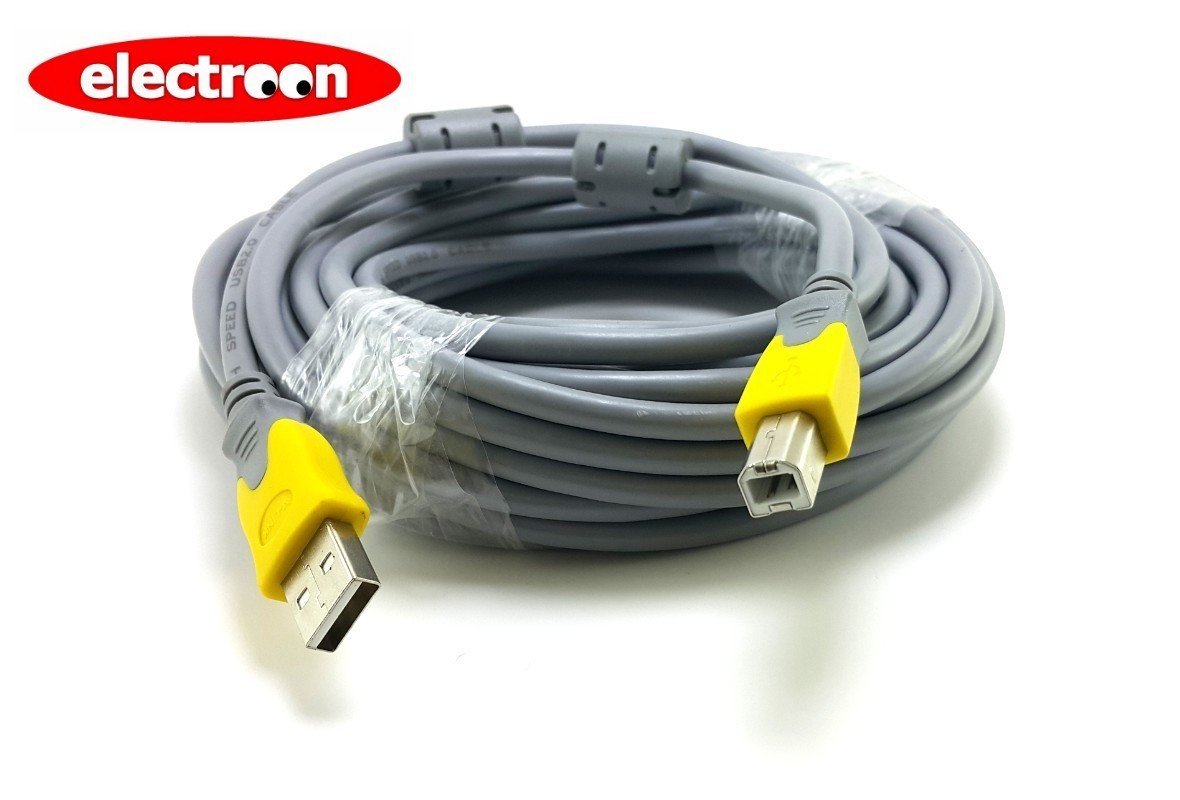 electroon USB 2.0 Yazıcı-Printer Kablosu 10 Metre Filtreli Gri