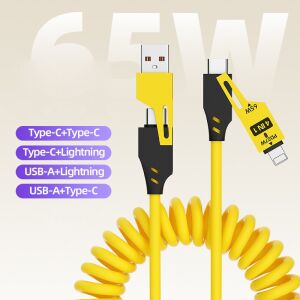 Subzero 4in1 Type-c 65W to USB-A + Type-c to Lightning 27W Hızlı Şarj Kablosu - 1Metre