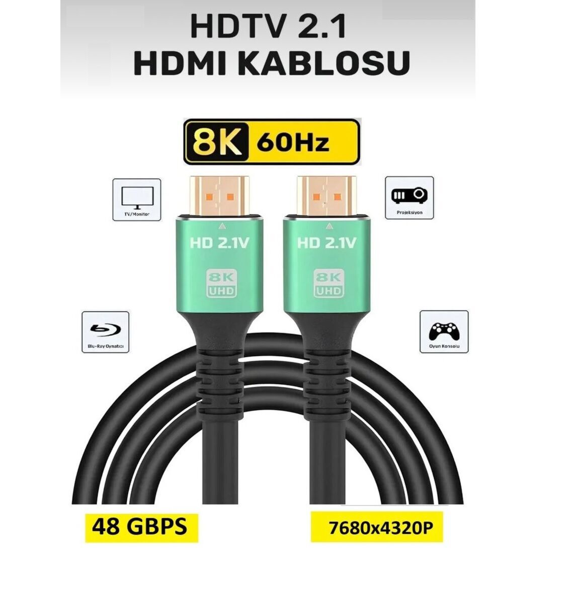electroon 15metre 8K HDMI Kablo 2.1v 7680x4320