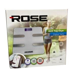 Rose RB-201 Akıllı Yağ Ölçer Dijital Tartı - Beyaz