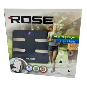 Rose RB-201 Akıllı Yağ Ölçer Dijital Tartı - Antrasit