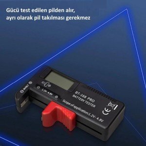 WellHise BT-168D PRO Dijital Pil Test Cihazı 18650-AA-AAA-9V