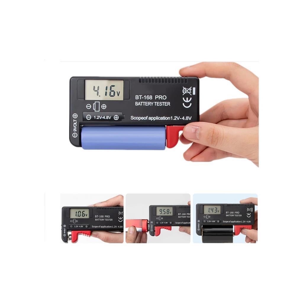 WellHise BT-168D PRO Dijital Pil Test Cihazı 18650-AA-AAA-9V