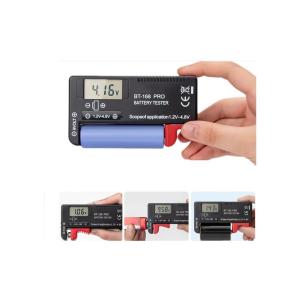 WellHise BT-168D PRO Dijital Pil Test Cihazı 18650-AA-AAA-9V