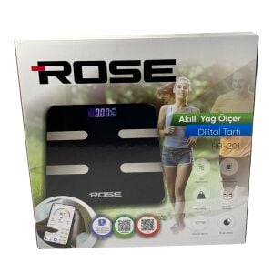 Rose RB-201 Akıllı Yağ Ölçer Dijital Tartı - Siyah