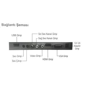 Rose CM-122 22'' 12Volt Adaptörlü Kumandalı Full HD Lcd Monitör