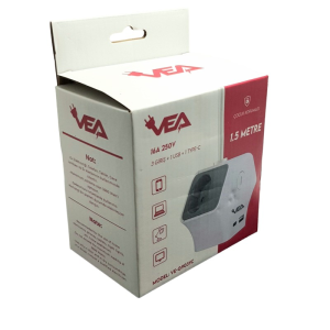 Vea VE-G903YC 3'lü USB+ Type-C Girişli Anahtarlı 1.5 Metre Grup Priz