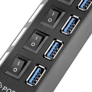 Powermaster PM-11365 4 Port Anahtarlı Usb 3.0 Hub Çoklayıcı 30cm Kablolu