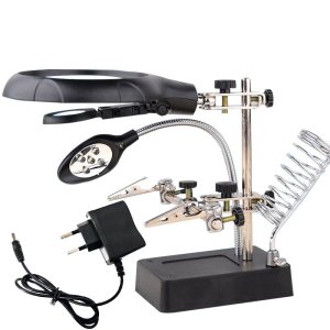 Powermaster MG-16129C Ledli Büyüteçli Havya Standı