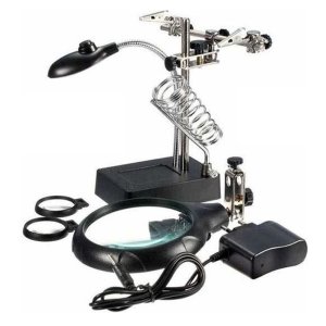 Powermaster MG-16129C Ledli Büyüteçli Havya Standı