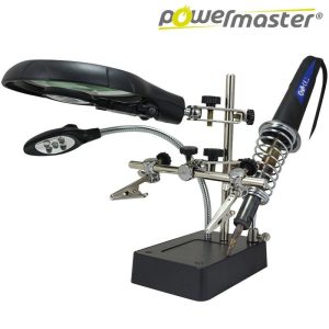 Powermaster MG-16129C Ledli Büyüteçli Havya Standı