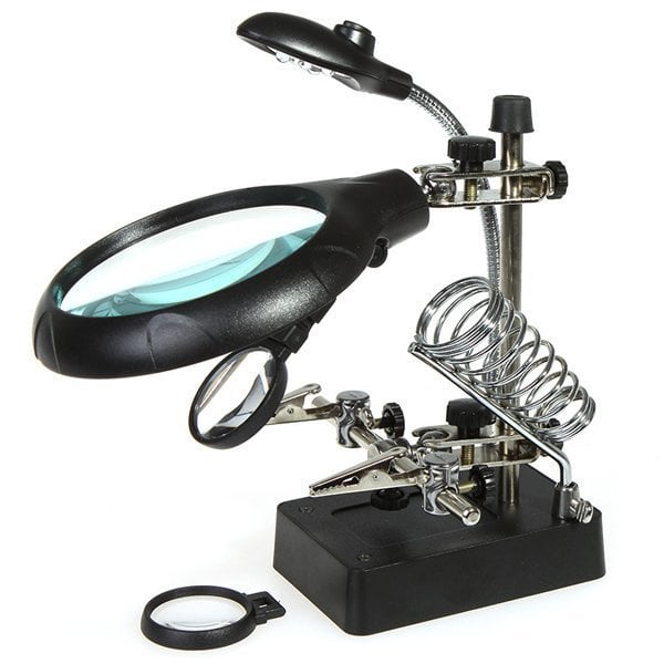 Powermaster MG-16129C Ledli Büyüteçli Havya Standı