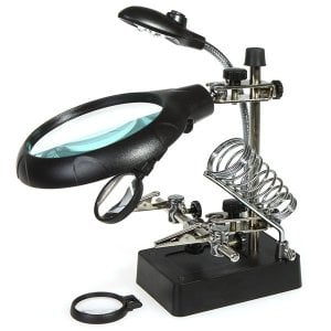 Powermaster MG-16129C Ledli Büyüteçli Havya Standı