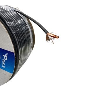 Poke Dış Mekan PP Siyah Anten Kablosu Gold RG6/U4 64Tel 100Metre