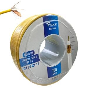 Poke Dış Mekan PP Sarı Anten Kablosu Gold RG6/U4 64Tel 100Metre