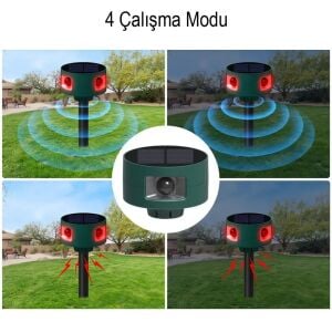 PowerMaster 26948 Ultrasonic Sesli Solar Hayvan Kovucu Alarm Cihazı 360Derece Sensörlü