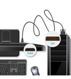 Fully HDMI To DVI 24+1 Altın Uçlu Kablo 50cm