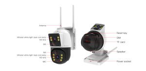 VStarcam BG66DR Solar Paneli 4G Sim Kartlı 2x3MP PTZ Kamera