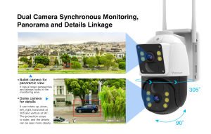 VStarcam BG66DR Solar Paneli 4G Sim Kartlı 2x3MP PTZ Kamera