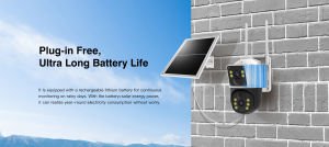 VStarcam BG66DR Solar Paneli 4G Sim Kartlı 2x3MP PTZ Kamera