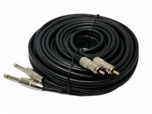 Winkel 6.3mm - 2RCA Metal Jaklı Kablo 10mt