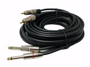 Winkel 6.3mm - 2RCA Metal Jaklı Kablo 5mt