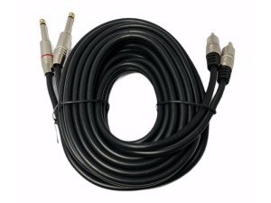 Winkel 6.3mm - 2RCA Metal Jaklı Kablo 5mt