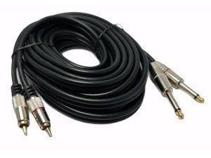 Winkel 6.3mm - 2RCA Metal Jaklı Kablo 5mt